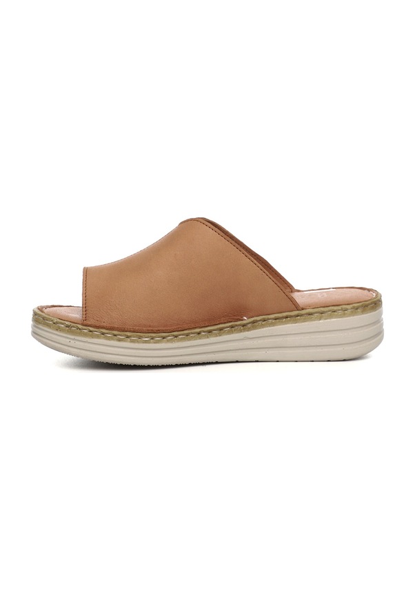 Resim Gönderi R Taba Dolgu Topuk Hakiki Deri Comfort Terlik Taba 