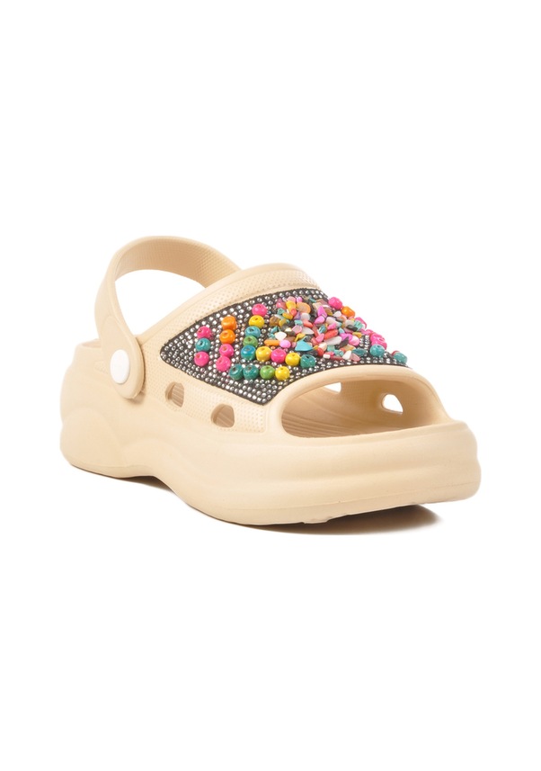 Resim Aspor Bej İşlemeli Eva Kadın Sabo Terlik Çok Renkli 