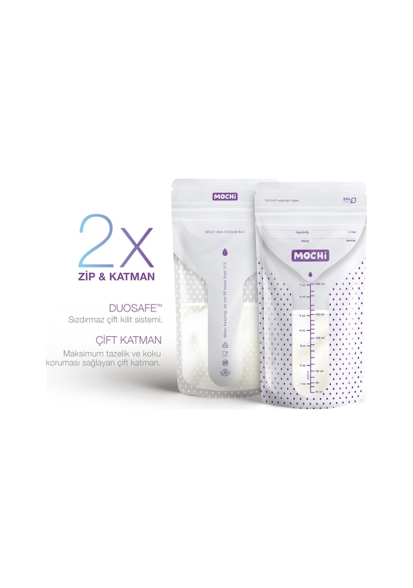 Resim Mochi Göğüs Pompası + Anne Sütü Saklama Poşeti 25 Adet 