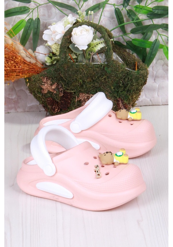 Resim Fort E468 Bella Pudra Beyaz Eva Malzeme Sabo Doktor Medikal Aşçı Günlük Burnu Kapalı Terlik Pudra 