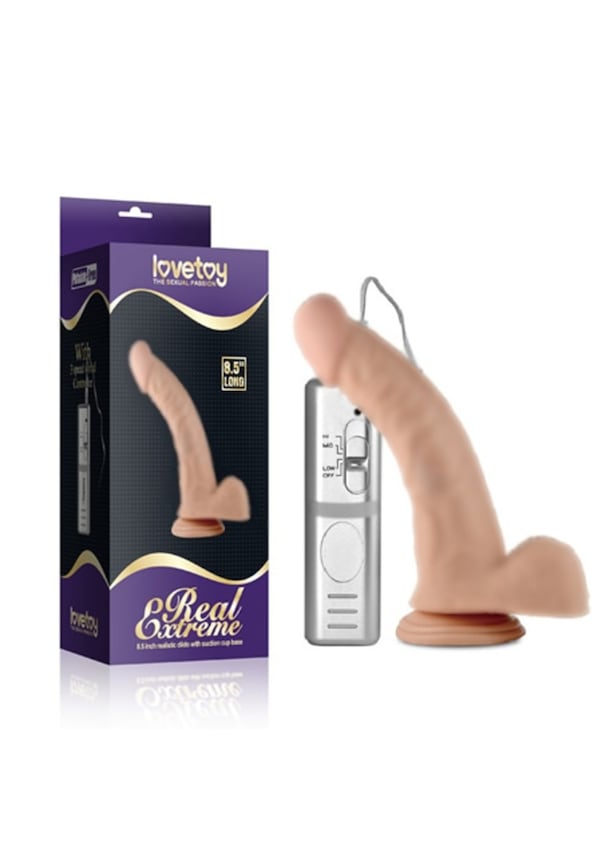 Hızlı Express Lovetoy Extreme 22 Cm Titreşimli Eğimli Gerçekçi Realistik Vibratör Penis