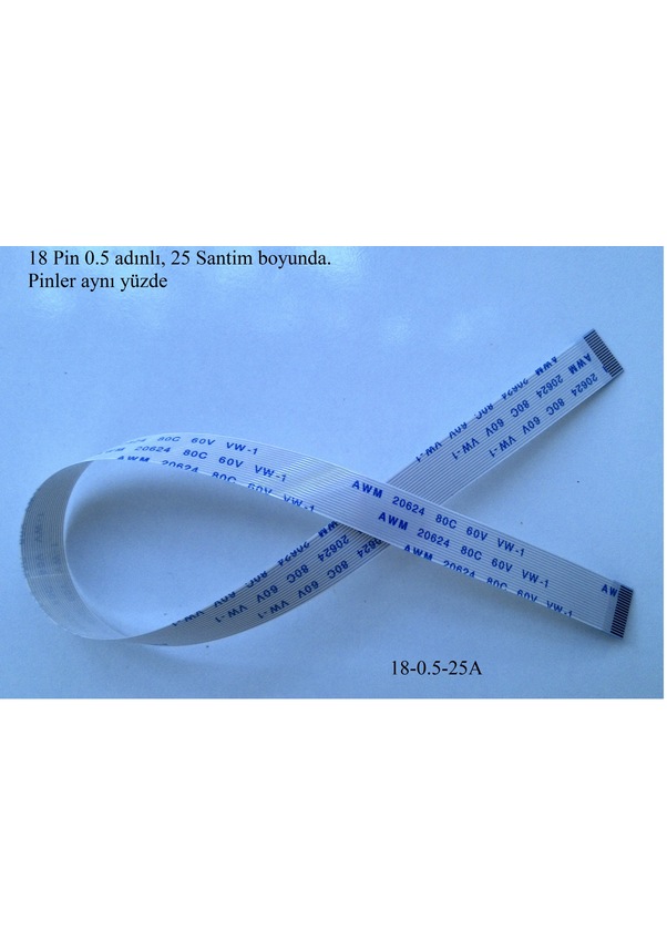 Awm 20624 80C 60V Vw-1 Flex Şerit Kablo 18 Pin 25Cm 18-0.5-25A ...