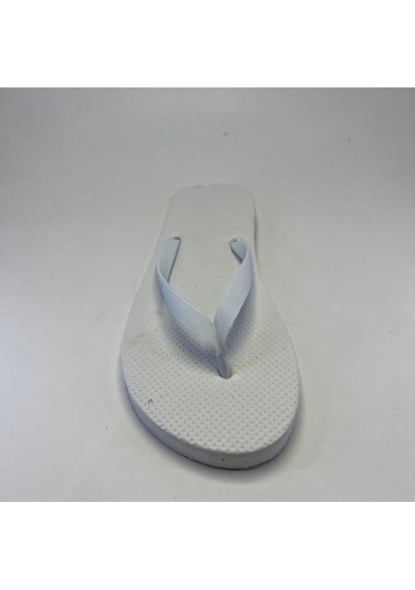Resim 10 Adet Parmak Arası Beyaz Kadın Terlik Eva Taban 14 Mm Flip Flop 39 Numara Beyaz 