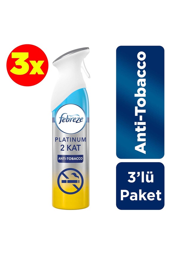 Febreze Platinum Anti-Tobacco Sigara Önleyici Oda Kokusu 3 x 300 ML
