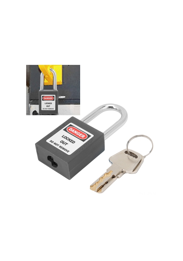 Resim Geeroyoo 38mm Nylon Ve Çelik Loto Güvenlik Kilit, Yüksek Dayanıklı, Isı Ve Darbeye Dayanıklı, Tekrarlı Yazılabilir Etiketli, Endüstriyel Kullanim İçin Siyah 2 Anahtar 