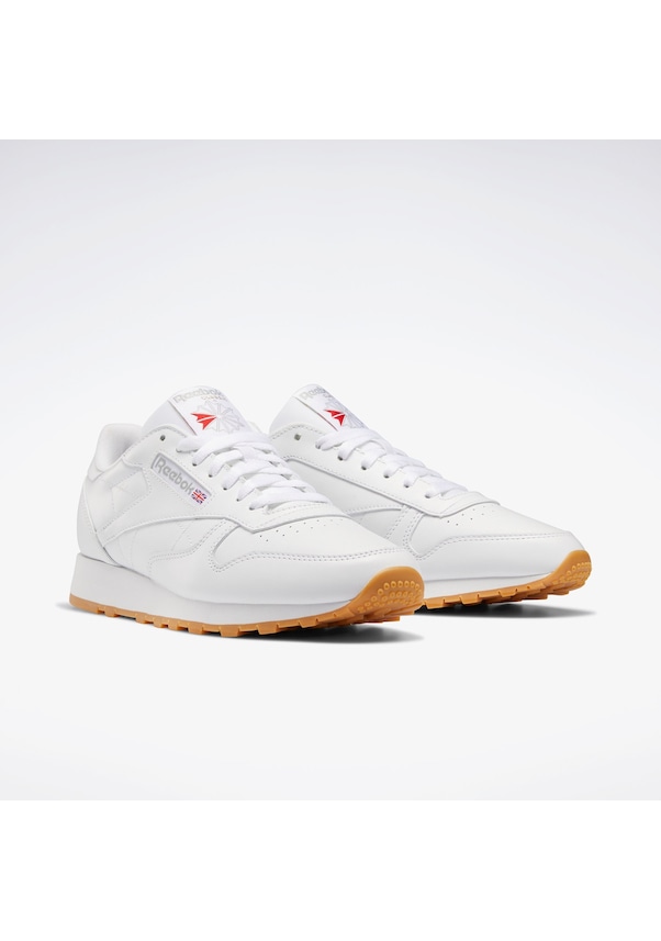 Resim Reebok Classic Leather Unisex Beyaz Spor Ayakkabı Düz 100008491 Beyaz 
