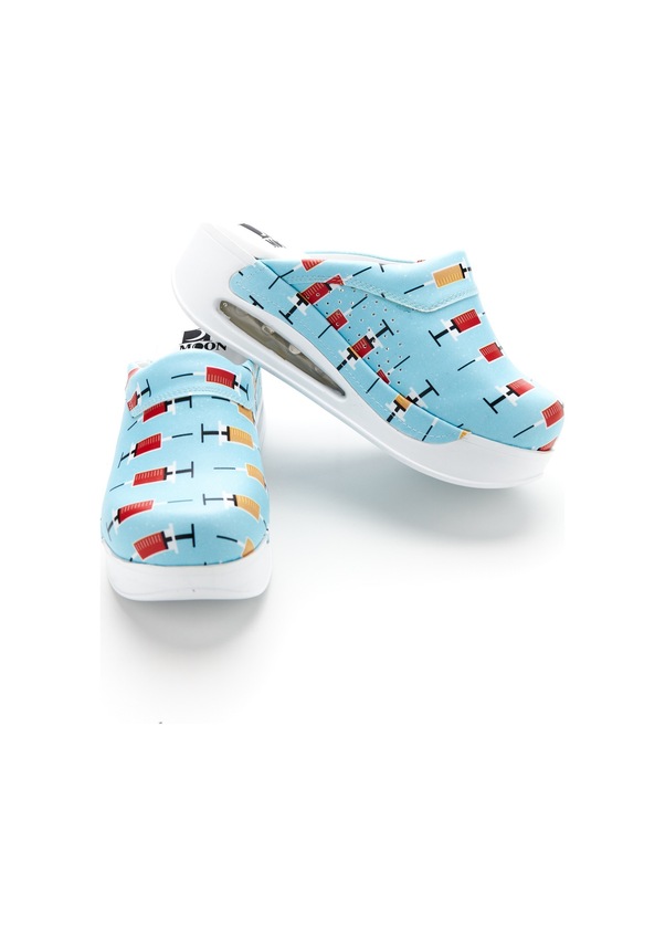 Resim Drmoon Enjektör Desenli Airmax Taban Hakiki Deri Sabo Kadın Terlik Turkuaz 