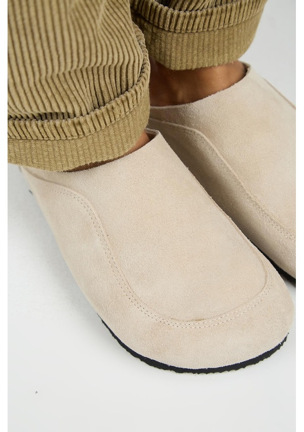 Resim Wind Kadın Hakiki Deri Düz Sabo Terlik-10495 Bej 