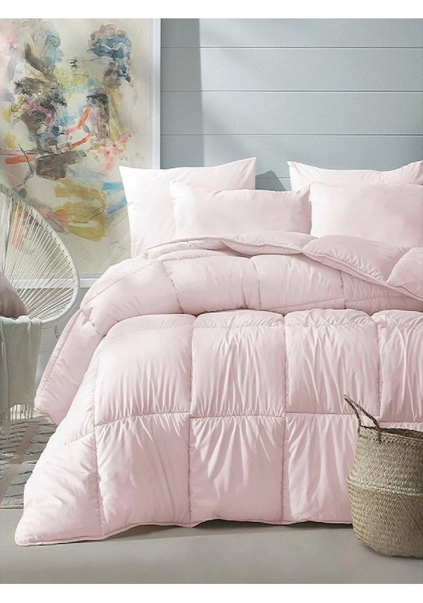 Resim Çift Kişilik Yorgan + 2 Yastık Hediyeli Egeo Set Çiçek Beyaz 