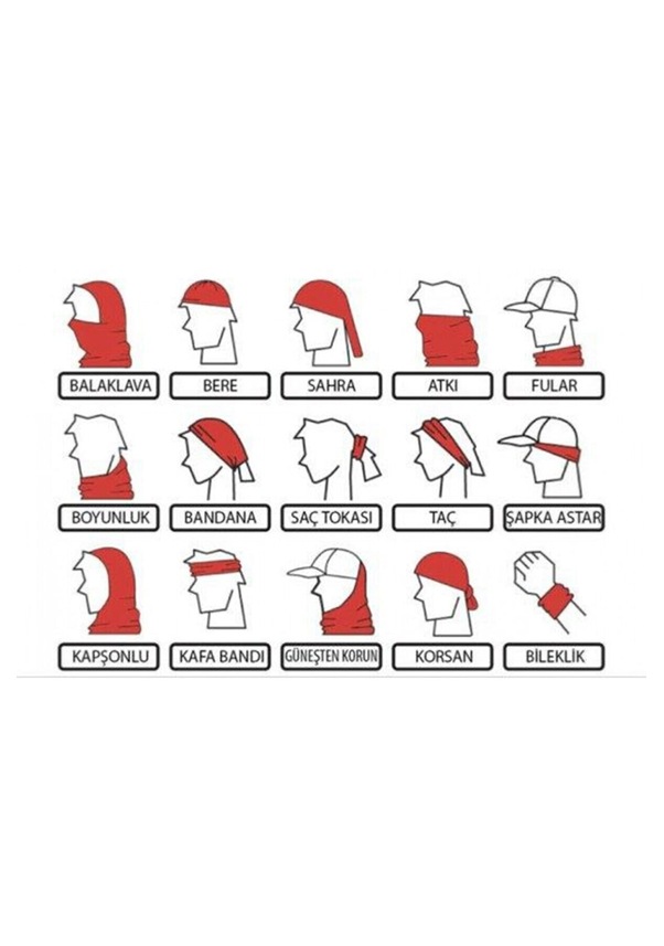 Resim Bebo Store Extreme Outdoor Spor , Motorcu Ve Bisiklet Kullananlara Özel Desenli Buff Boyunluk Bandana Balaklava Anime-200 Baskılı 