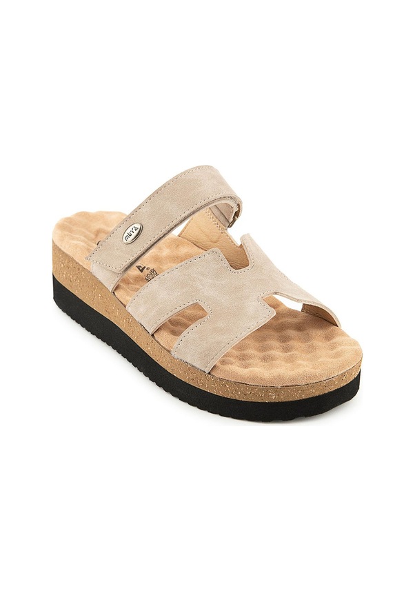 Resim Muya Paia Anatomik Taban Topuk Dikeni Kadın Terlik Krem 