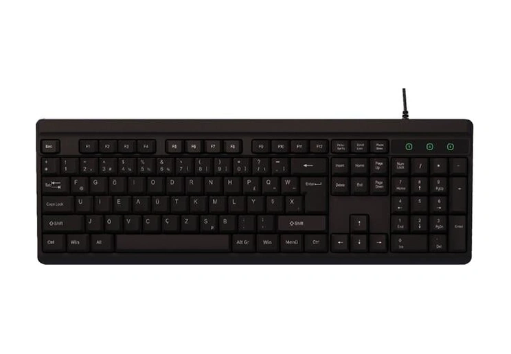 Resim Everest Kb-741f Siyah/gri 2 Mt. Bakır Kablolu Multimedia Usb Türkçe F Klavye 