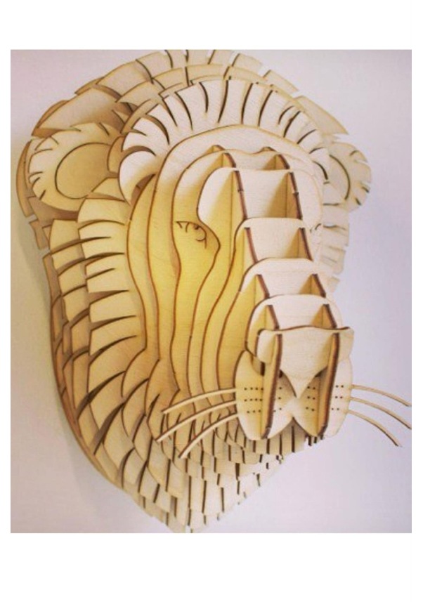 Ahşap 3d Aslan Kafası Duvar Süsü 3 Boyutlu Aslan Başı Duvar Süsü ...