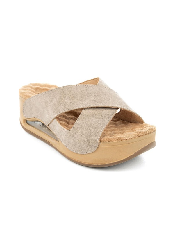 Resim Muya Penelope Anatomik Air Max Tabanlı Topuk Dikeni Kadın Terlik Krem 