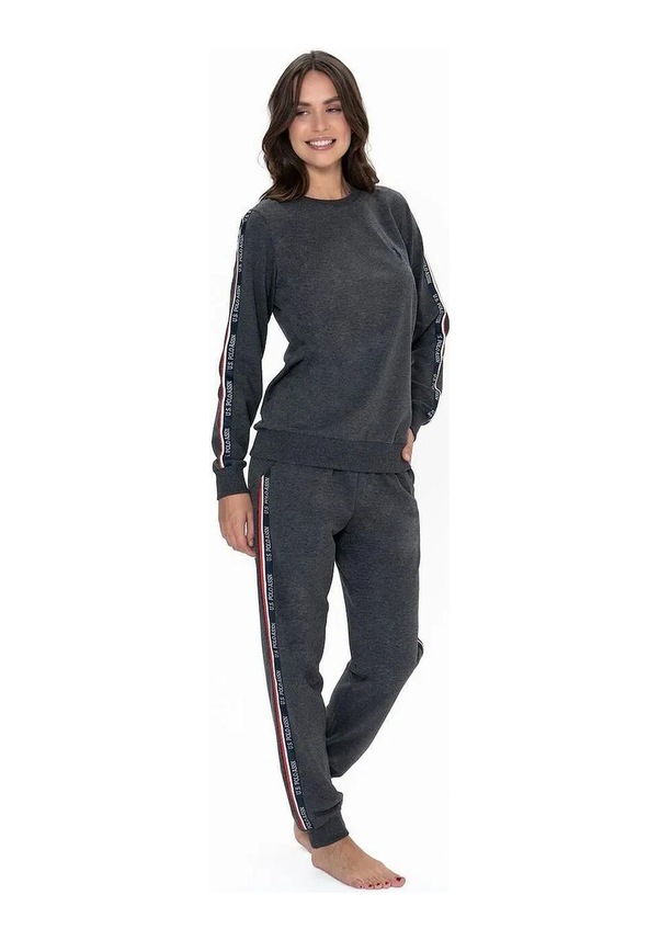 Resim U.s Polo Assn. 20113 Kadın Uzun Kollu Bisiklet Yaka Paçası Lastikli Rahat Ev Giyim-antrasitmelanj Antrasit Melanj 