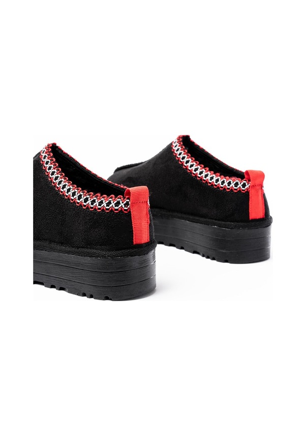 Resim Siyah Süet Içi Kürklü Kışlık Kapalı Burun Kadın Günlük Terlik Çok Renkli 