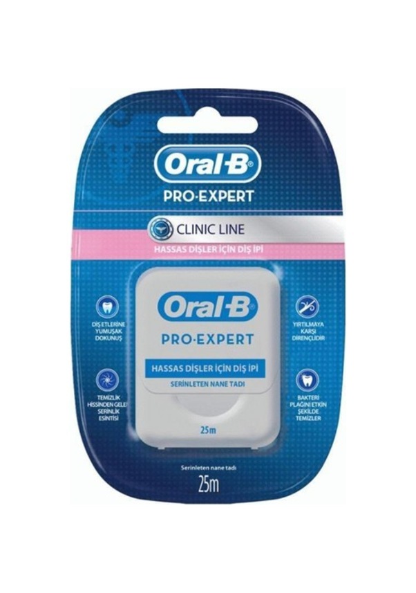 Oral-B Pro-Expert Clinic Line Hassas Dişler İçin Nane Aromalı Diş İpi 25 M x 3 Paket NQ10113