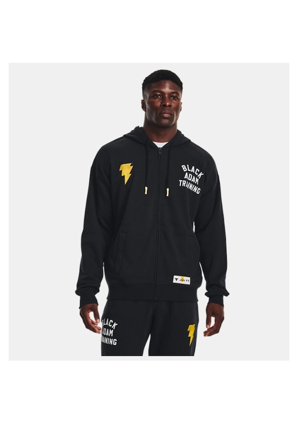 Erkek Project Rock Rival Fleece Black Adam Tam Boy Fermuarlı 552894319