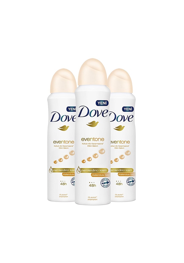 Dove Eventone Koltuk Altı Kararma Önleyici Kadın Sprey Deodorant 3 x 150 ML
