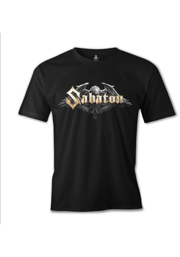 T-shirt Homme Sabaton Logo - 100% Coton, Coupe Standard, Manches Courtes, Couleur Noir, Licence Officielle