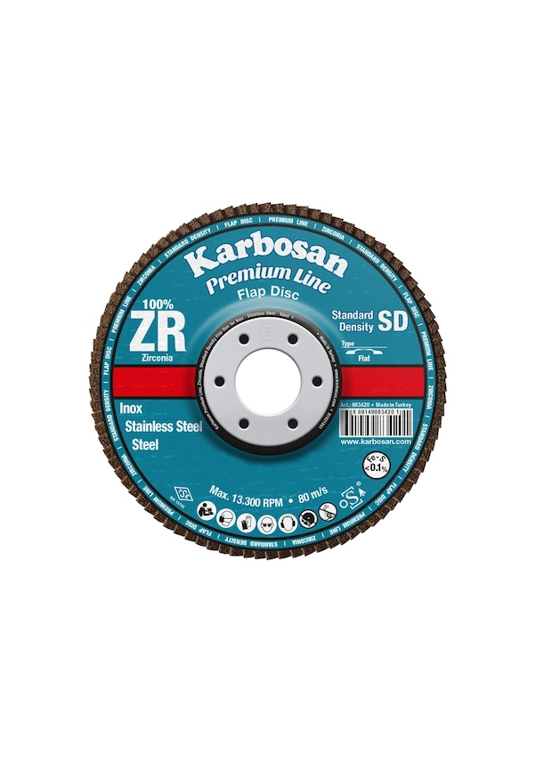 Karbosan 983450 115mm 40 Kum Zirkonyum Flap Disk 10 Adet Fiyatları ve