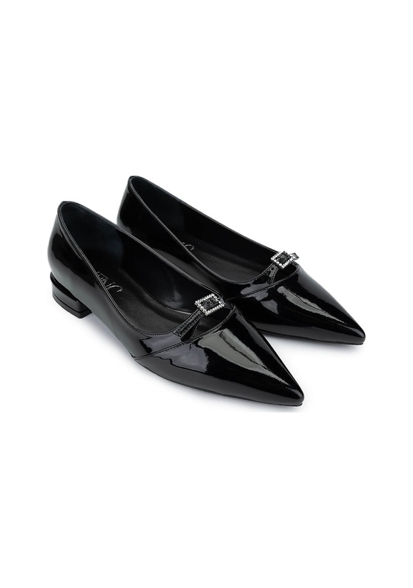 Resim Tamer Tanca Kadın Vegan Siyah Rugan Topuklu Ayakkabı 1073 20 Bn Ayk Sk24-25 Sıyah Rgn Siyah Rugan 