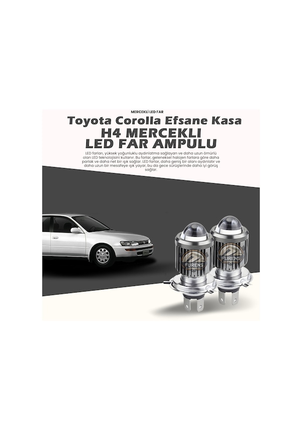 Toyota Corolla Efsane Kasa Uyumlu Mercek Led Xenon Şimşek Etkili Çift ...