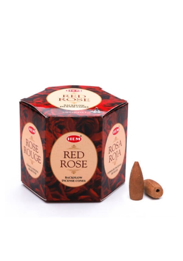 Hem Geri Akışlı Şelale Tütsü Konileri Red Rose Aromalı 40 Adet