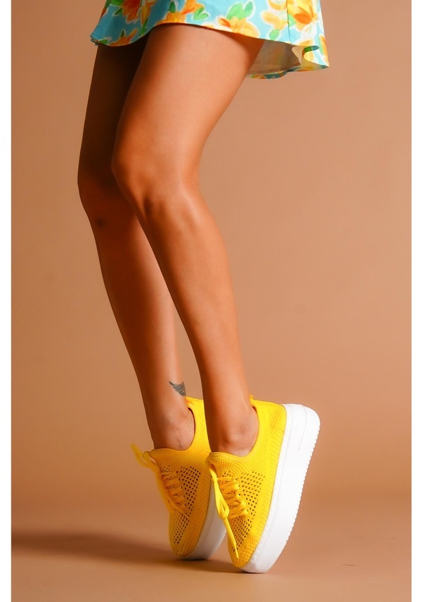 Resim Benito Limon Triko Streç Kalın Tabanlı Sneakers 001 