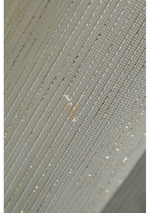 Resim Simli Çelik 5006 Tül Perde V-gold Gold 