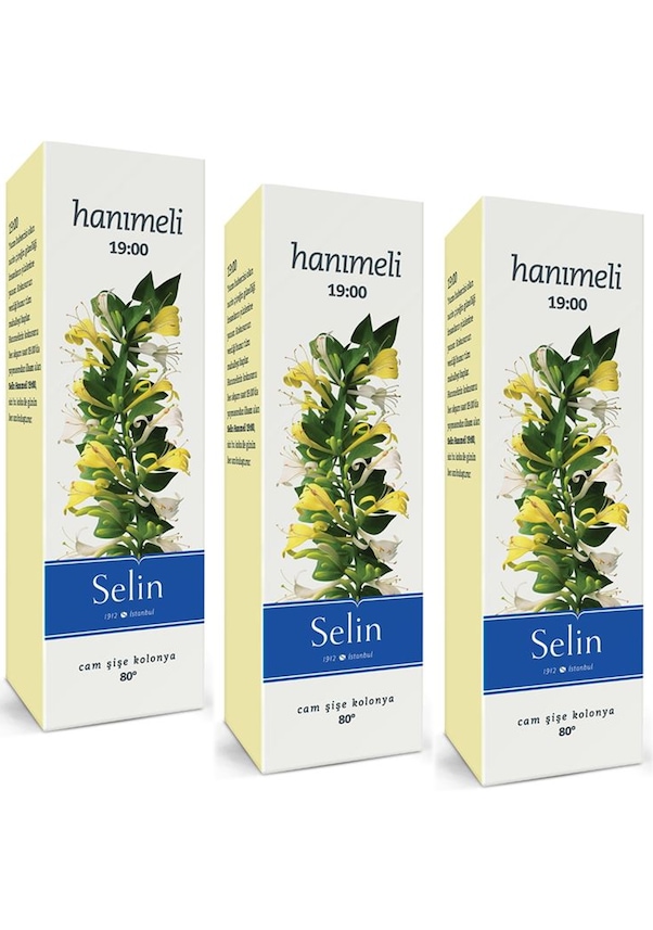 Selin Hanımeli Cam Şişe Kolonya 3 x 180 ML