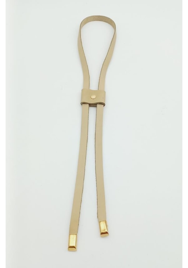 Resim Angel Çanta Aksesuar Ham Doğal Gerçek Deri Büzgü Light Gold Metalli 