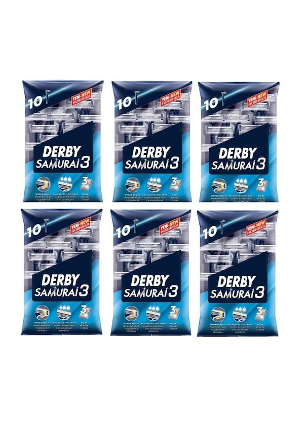 Derby Samurai 3 Kullan At Tıraş Bıçağı 6 x 10 Adet