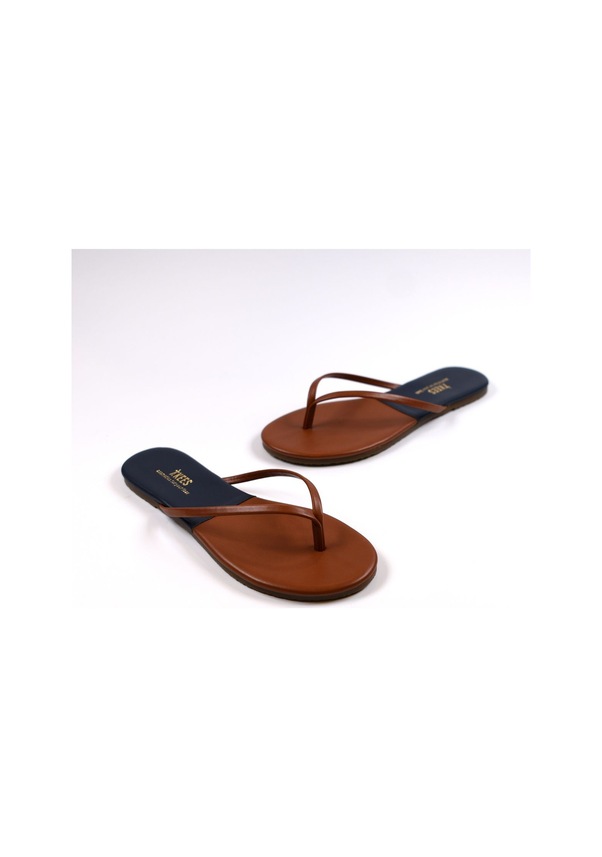 Resim Kadın Lacivert/taba Parmak Arası Terlik Lacivert/taba Lacivert - Taba 