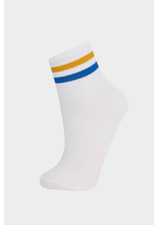 Resim Defacto Kız Çocuk 3lü Pamuklu Soket Çorap F8967a8nswt1 Beyaz 