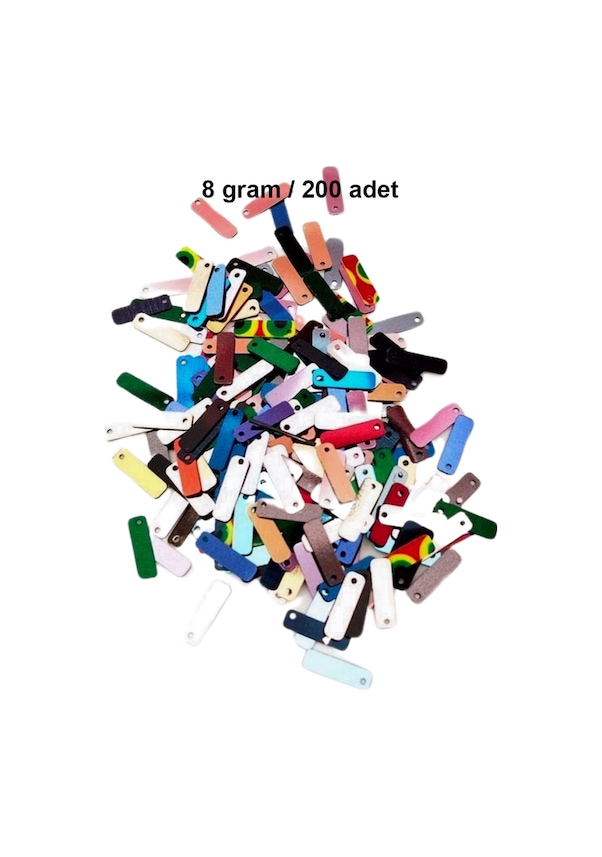 Resim Karışık Renkler 15 X 5 Mm Dantel Oya Yazma Halhal Abiye Lazer Kesim Pul 200 Adet / 8 Gram 