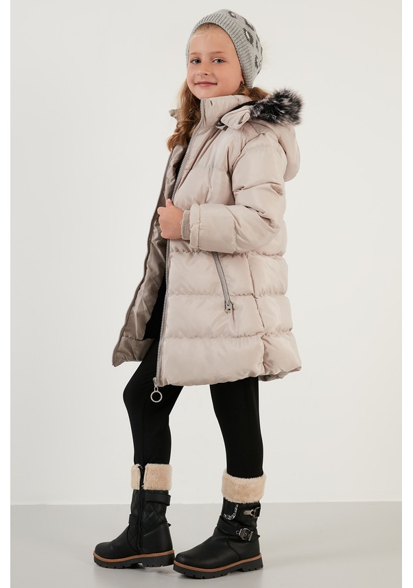 Lela Kız Çocuk Mont 5766038-Taş