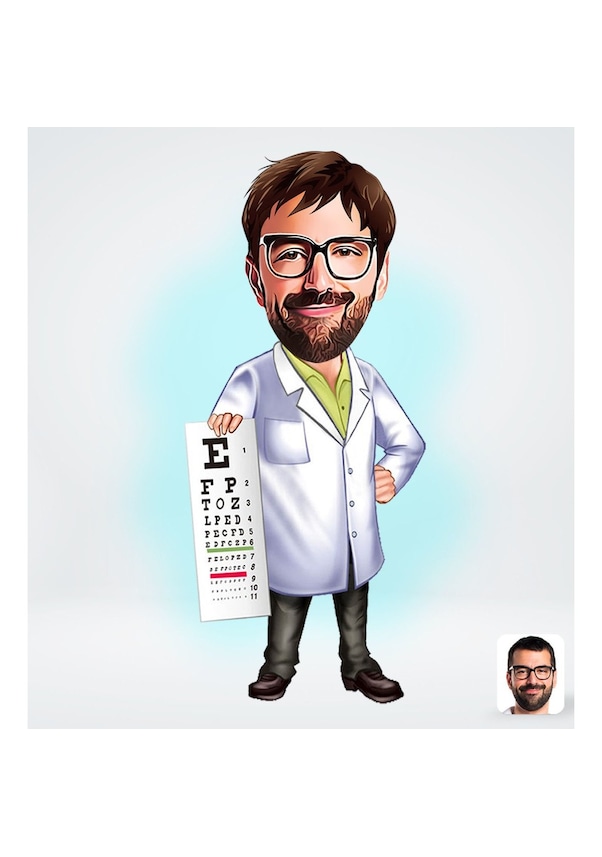 Kişiye Özel Erkek Göz Doktoru Karikatürlü Sosyal Medya Dijital Profil (536100927)