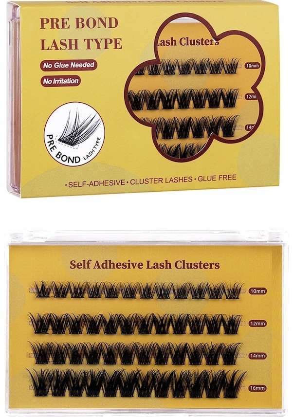 Resim 48 Parça Dıy Kirpik Uzatma Seti - D Kıvrım Uzun Sahte Mink Kirpik Kümeleri, Siyah 10-16mm 