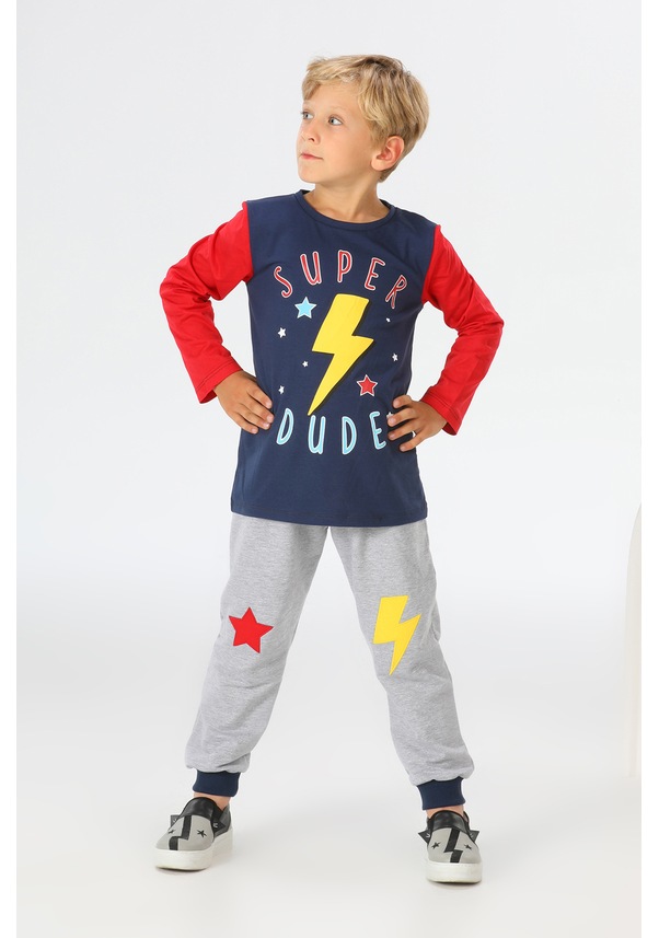 LupiaKids Super Dude Pantolon+T-Shirt Erkek Çocuk Takım Lp-21A1-021