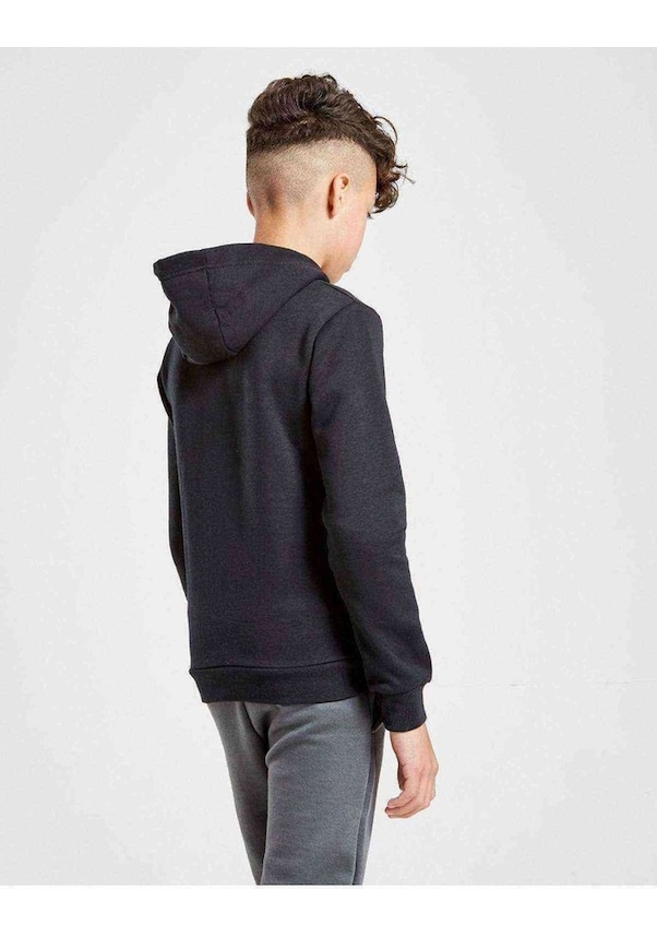 Resim I Dont Swim I Fly Baskılı Unisex Çocuk Kapüşonlu Siyah Sweatshirt Siyah 