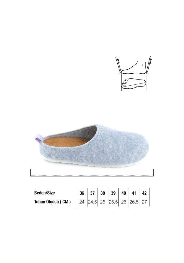 Resim Gezer Kadın Kışlık Rahat Taban Keçe Ev Bahçe Terlik Gt1kze.13898.07.5r9.2m Lila 