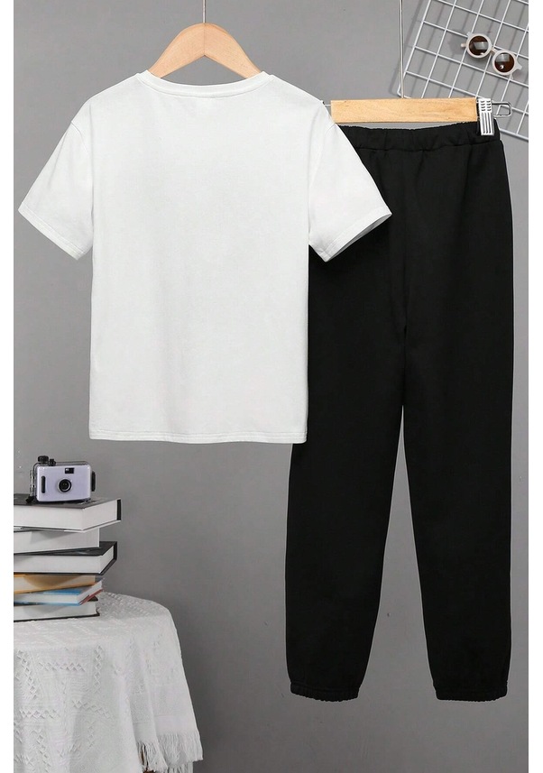 Resim Çocuk Boğa Baskılı Alt - Üst Eşofman Takımı Beyaz 