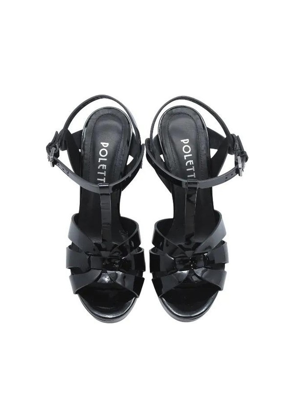 Resim Poletto Hakiki Deri Sıyah Sandalet Topuklu 6564 210-878 Siyah 