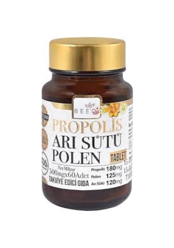 Bee'o Up Propolis Arı Sütü Polen Yetişkin İçin 60 Tablet 09/2023 VA8366 Bee'o Up Propolis Arı Sütü Polen Yetişkin İçin 60 Tablet 09/2023 VA8366