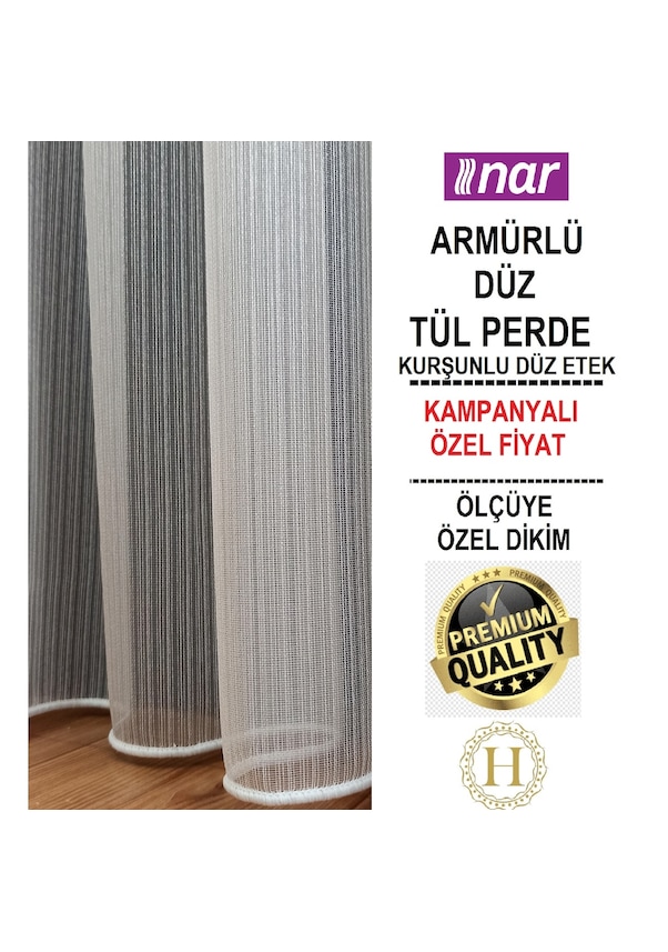 Nar Düz Çizgili Düz Kırık Beyaz Tül Perde / Ölçünüze Özel Dikim Nar Düz Çizgili Düz Kırık Beyaz Tül Perde / Ölçünüze Özel Dikim