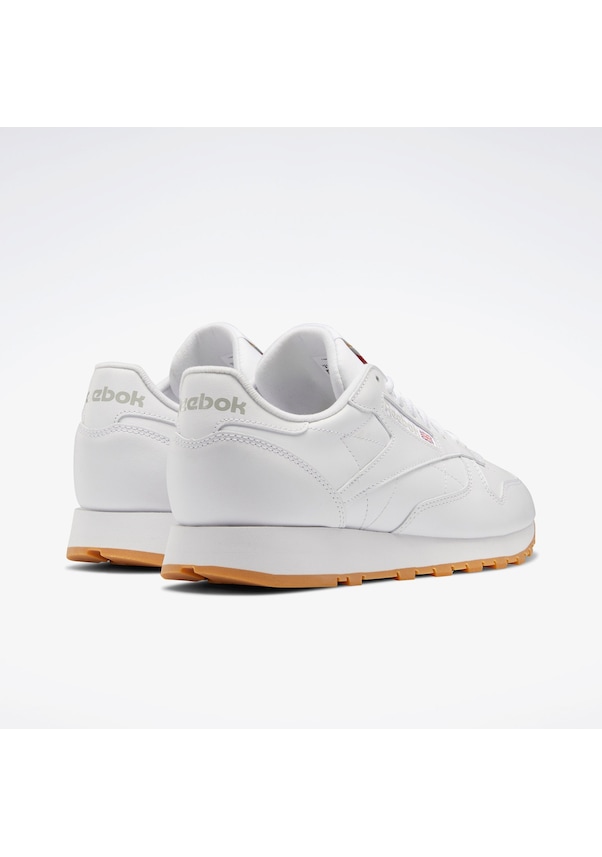 Resim Reebok Classic Leather Unisex Beyaz Spor Ayakkabı Düz 100008491 Beyaz 