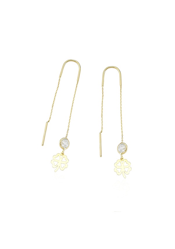 Glorria Altın Yonca Küpe N11.11224