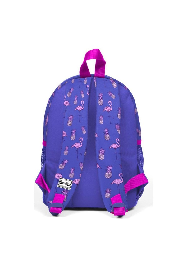 Resim Minik Yuva Sırt Çantası Lavanta Pembe Flamingo Desenli İki Bölmeli 23152 