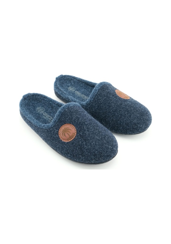 Resim Gezer Erkek Kışlık Keçe Çıkarılabilir İç Taban Rahat Ev Bahçe Gondol Terlik Lacivert 